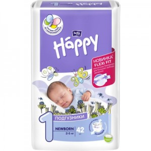 Огляд Підгузки Bella Baby Happy newborn 2-5кг 42 шт (5900516600693): характеристики, відгуки, ціни.