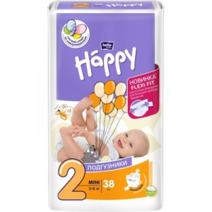 Огляд Підгузки Bella Baby Happy Mini 3-6 кг 38 шт (5900516600709): характеристики, відгуки, ціни.