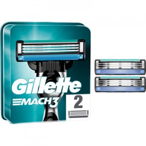 Огляд Змінні касети Gillette Mach3 2 шт. (3014260251970): характеристики, відгуки, ціни.