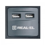 Огляд Мережевий фільтр живлення REAL-EL RS-8F USB CHARGE 3m, black (EL122300004): характеристики, відгуки, ціни.