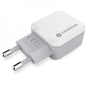 Огляд Зарядний пристрій MakeFuture 2 USB (2.4 A) White (MCW-21WH): характеристики, відгуки, ціни.