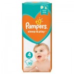 Огляд Підгузки Pampers Sleep & Play Maxi Розмір 4 (9-14 кг), 50 (8001090669056): характеристики, відгуки, ціни.