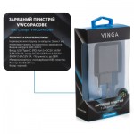 Огляд Зарядний пристрій Vinga 2 Port QC3.0+PD Display Wall Charger (VWCQPACDBK): характеристики, відгуки, ціни.