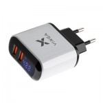 Огляд Зарядний пристрій Vinga 2 Port QC3.0 Display Wall Charger (VWCQAADW): характеристики, відгуки, ціни.