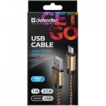 Огляд Дата кабель USB 2.0 AM to Micro 5P 1.0m USB08-03T gold Defender (87800): характеристики, відгуки, ціни.
