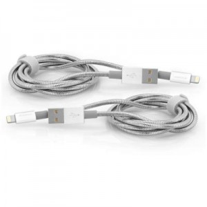 Дата кабель USB 2.0 AM to Lightning 1.0m + 1.0m silver Verbatim (48872)