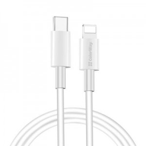 Дата кабель USB Type-C to Lightning 1.0m 3A white ColorWay (CW-CBPDCL032-WH)