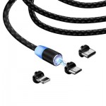 Огляд Дата кабель USB 3в1 (Lightning+MicroUSB+Type-C) Magnet only charge ColorWay (CW-CBUU020-BK): характеристики, відгуки, ціни.