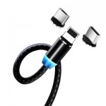 Огляд Дата кабель USB 3в1 (Lightning+MicroUSB+Type-C) Magnet only charge ColorWay (CW-CBUU020-BK): характеристики, відгуки, ціни.