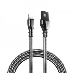 Огляд Дата кабель USB 2.0 AM to Lightning 1.0m metal spring black ColorWay (CW-CBUL013-BK): характеристики, відгуки, ціни.