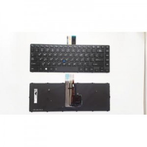 Клавіатура ноутбука Toshiba Tecra A40-C Series черная с черной рамкой с ТП с подсветкойU (A46167)