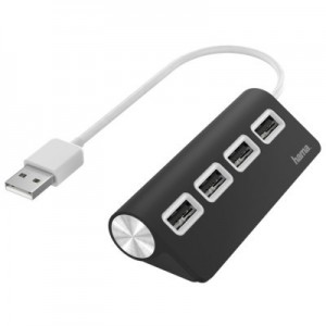 Огляд Концентратор Hama 4 Ports USB 2.0 Black/White (00200119): характеристики, відгуки, ціни.