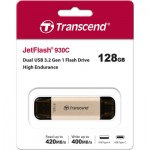 Огляд USB флеш накопичувач Transcend 128GB JetFlash 930 Gold-Black USB 3.2/Type-C (TS128GJF930C): характеристики, відгуки, ціни.