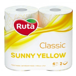 Туалетний папір Ruta Classic 2 шари Жовтий 4 рулони (4820023748835)
