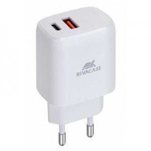 Зарядний пристрій RivaCase 1 USB-A + 1 Type-C, QC 3.0+PD 20W (PS4192 W00 (White))