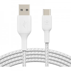 Дата кабель USB 2.0 AM to Type-C 1.0m BRAIDED white Belkin (CAB002BT1MWH)