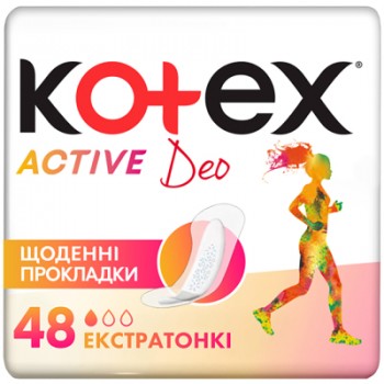 Щоденні прокладки Kotex Active Deo Extra Thin 48 шт. (5029053547886)