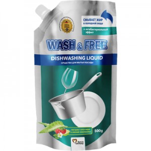 Огляд Засіб для ручного миття посуду Wash&Free екстракт алое вера та лісової суниці дой-пак 500 г (4260637724670): характеристики, відгуки, ціни.