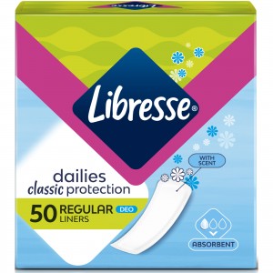 Огляд Щоденні прокладки Libresse Dailies Classic Protection Deo 50 шт. (7322540261455): характеристики, відгуки, ціни.