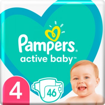 Підгузок Pampers Active Baby Maxi Розмір 4 (9-14 кг) 46 шт (8001090949097)