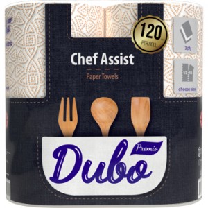 Огляд Паперові рушники Диво Premio Chef Assist 3 шари 120 відривів 2 рулони (4820003837573): характеристики, відгуки, ціни.