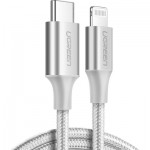 Огляд Дата кабель USB-C to Lightning 2.0m US304 20V/3A 60W Silver Ugreen (70525): характеристики, відгуки, ціни.