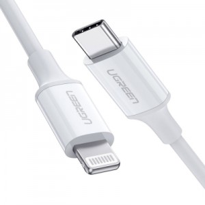 Огляд Дата кабель USB-C to Lightning 2.0m US1713A Nickel Plating ABS Shell White Ugreen (60749): характеристики, відгуки, ціни.