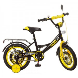 Огляд Дитячий велосипед Profi Original Boy 14" Чорно-жовтий (XD1443 black/yellow): характеристики, відгуки, ціни.