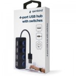 Огляд Концентратор Gembird USB 2.0 4 ports switch black (UHB-U2P4-05): характеристики, відгуки, ціни.