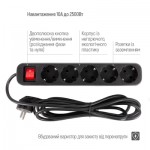 Огляд Мережевий фільтр живлення ColorWay CW-PSEA52BK, 5 розеток/ 2M black (CW-PSEA52BK): характеристики, відгуки, ціни.