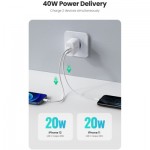 Огляд Зарядний пристрій Ugreen 2xUSB 40W PD (2xType-C) PD CD243 White (10343): характеристики, відгуки, ціни.