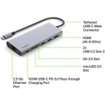 Огляд Концентратор USB-C 7in1 Ethernet Multiport Dock Belkin (INC009BTSGY): характеристики, відгуки, ціни.
