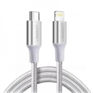 Огляд Дата кабель USB-C to Lightning 1.0m US304 MFI White Ugreen (US304/70523): характеристики, відгуки, ціни.