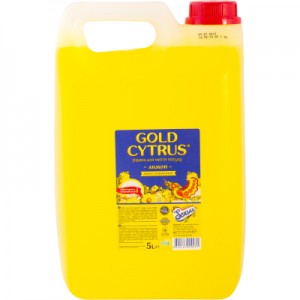 Огляд Засіб для ручного миття посуду Gold Cytrus Лимон 5 л (4820167000271): характеристики, відгуки, ціни.