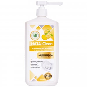 Огляд Засіб для ручного миття посуду Nata Group Nata-Clean З ароматом лимону 1000 мл (4823112600953): характеристики, відгуки, ціни.