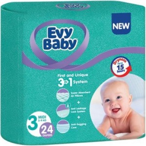 Підгузки Evy Baby Midi 5-9 кг 24 шт (8690506520236)