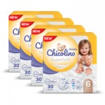 Огляд Підгузки Chicolino Super Soft Розмір 6 (16+ кг) 30 шт, 4 Упаковки (4823098414674): характеристики, відгуки, ціни.