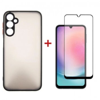 Чохол до мобільного телефона Dengos Kit for Samsung Galaxy A24 case + glass (Black) (DG-KM-15)