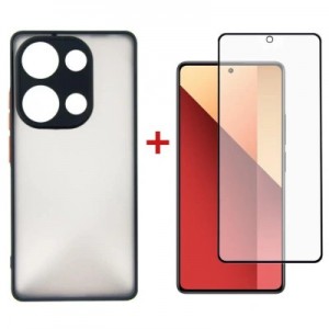 Чохол до мобільного телефона Dengos Kit for Xiaomi Redmi Note 13 Pro 4G case + glass (Black) (DG-KM-67)