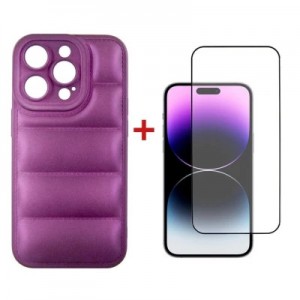 Чохол до мобільного телефона Dengos iPhone 14 Pro Case + Glass (Purple) (DG-KM-80)