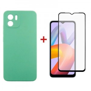 Чохол до мобільного телефона Dengos Xiaomi Redmi A2 Case + Glass (Mint) (DG-KM-82)