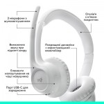 Огляд Навушники Logitech Zone 300 Bluetooth Off-White (981-001417): характеристики, відгуки, ціни.