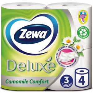 Туалетний папір Zewa Deluxe Ромашка 3 шари 4 рулони (7322540060133)