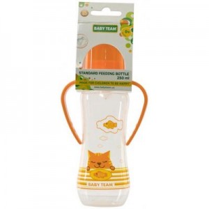 Пляшечка для годування Baby Team з силікон.соскою 250мл 0+ помар (1411_оранжевый)
