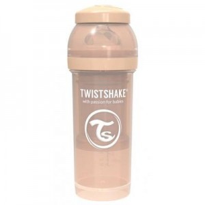 Пляшечка для годування Twistshake антиколькова 260 мл, бежева (69867)