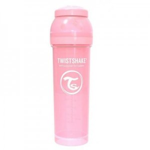 Пляшечка для годування Twistshake антиколькова 330 мл, світло-рожева (69870)