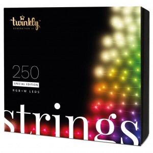 Гірлянда Twinkly Smart LED Strings RGBW 250, BT+WiFi, Gen II, IP44, кабель (TWS250SPP-BEU)