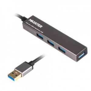 Огляд Концентратор Maxxter USB 3.0 Type-A 4 ports grey (HU3A-4P-02): характеристики, відгуки, ціни.