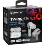 Огляд Навушники Defender Twins 636 TWS Pro Bluetooth White (63636): характеристики, відгуки, ціни.