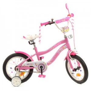 Огляд Дитячий велосипед Profi Y14241 Unicorn 14" pink (Y14241 pink): характеристики, відгуки, ціни.